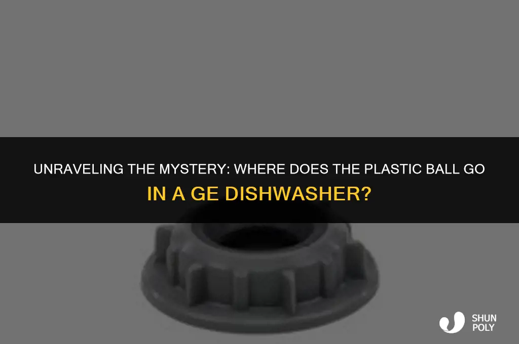 where does the plastic ball go in a ge dishwasher