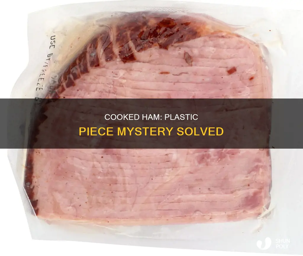 where is plastic piece in cooked ham