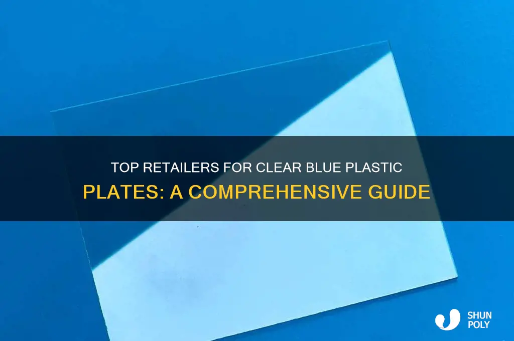 where to buy clear blue plastic plates
