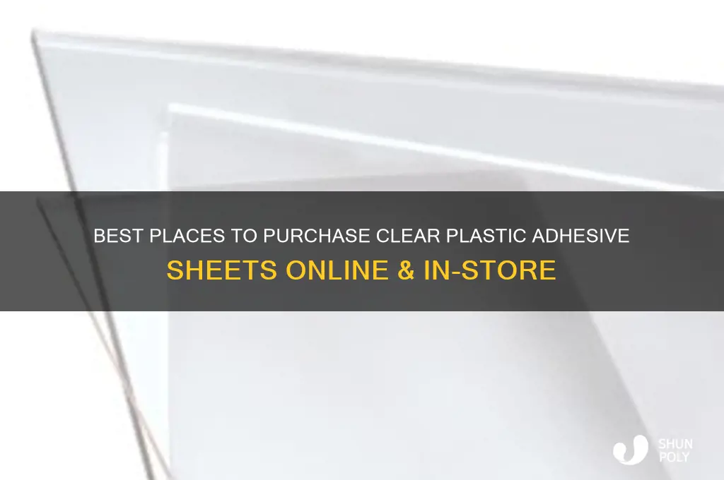 where to buy clear plastic adhesive sheets