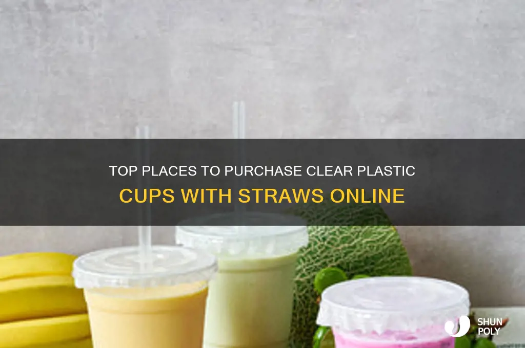 where to buy clear plastic cups with straws