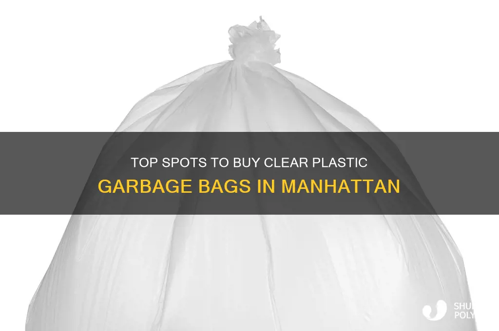 where to buy clear plastic garbage bags manhattan