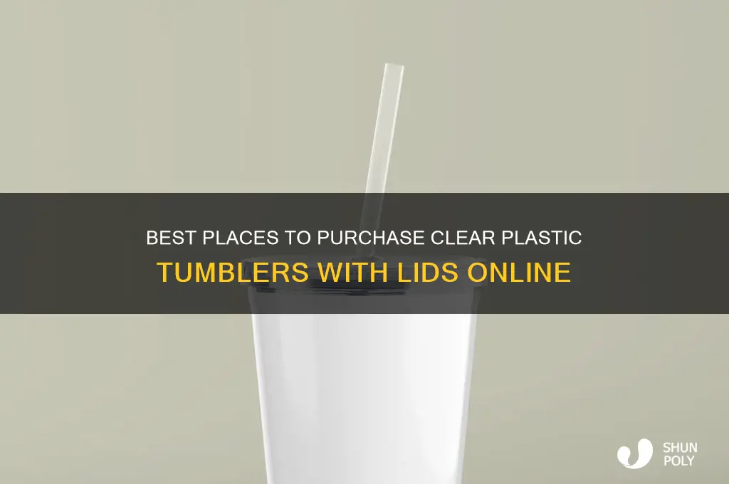 where to buy clear plastic tumblers with lids