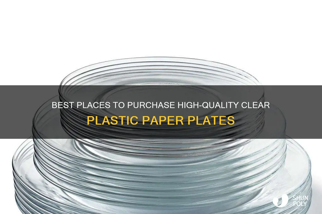 where to buy nice clear plastic paper plate