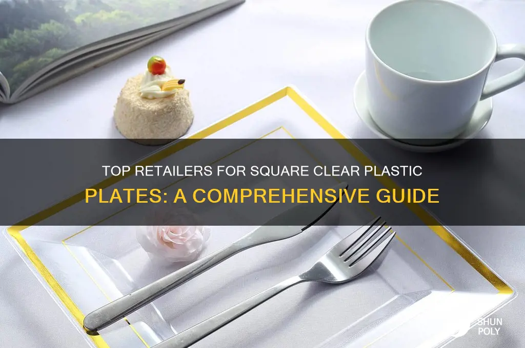 where to buy square clear plastic plates