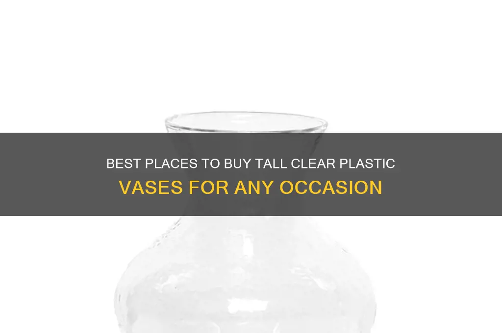where to buy tall clear plastic vases