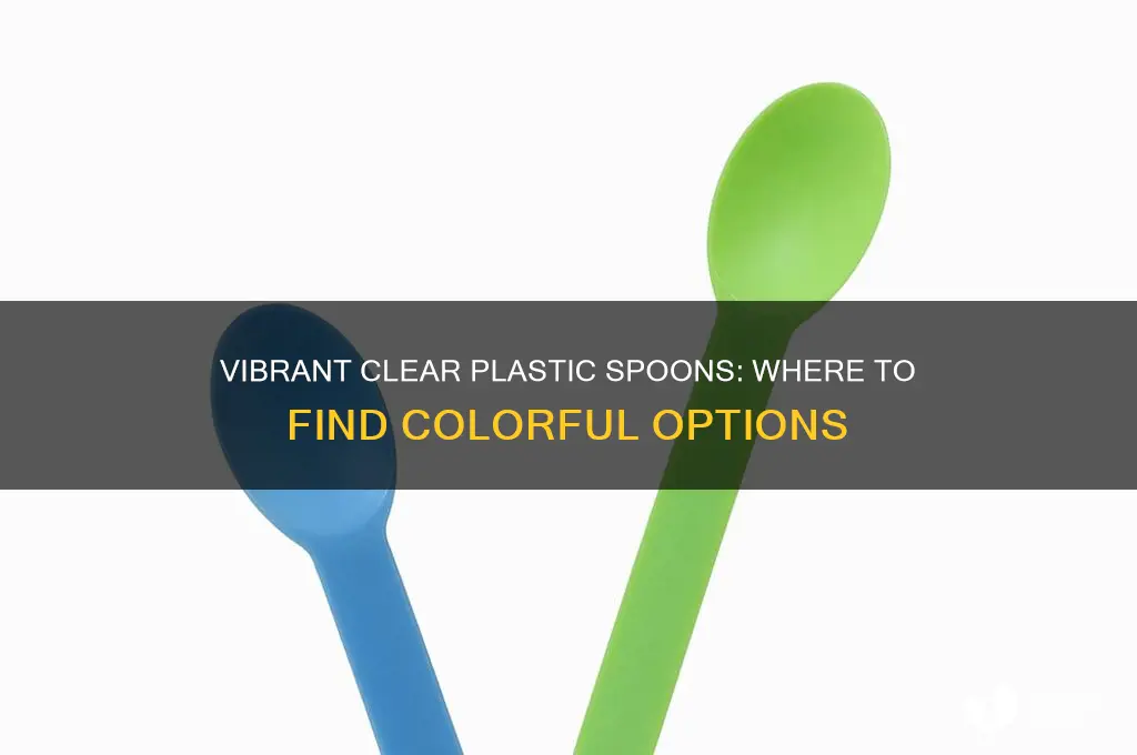 where to find clear plastic spoons in colors