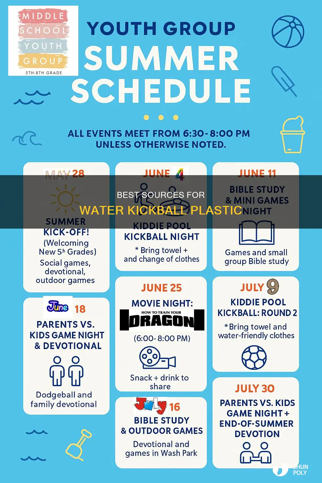 where to find plastic for water kickball