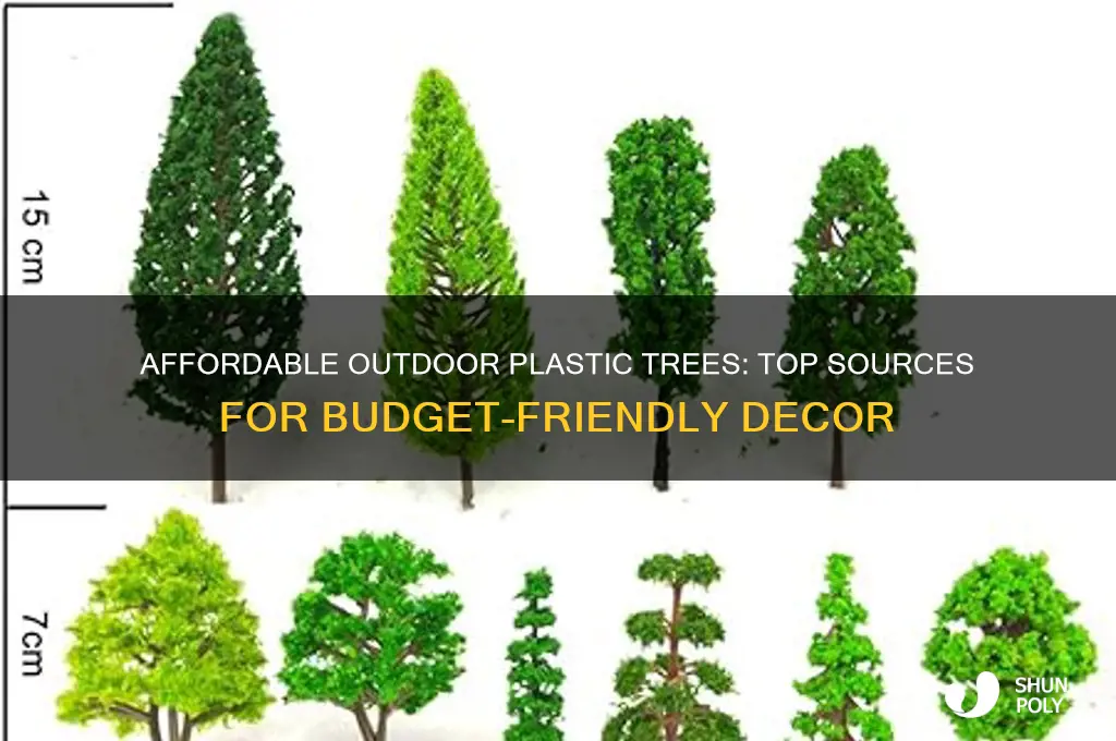 where to get cheap outdoor plastic trees