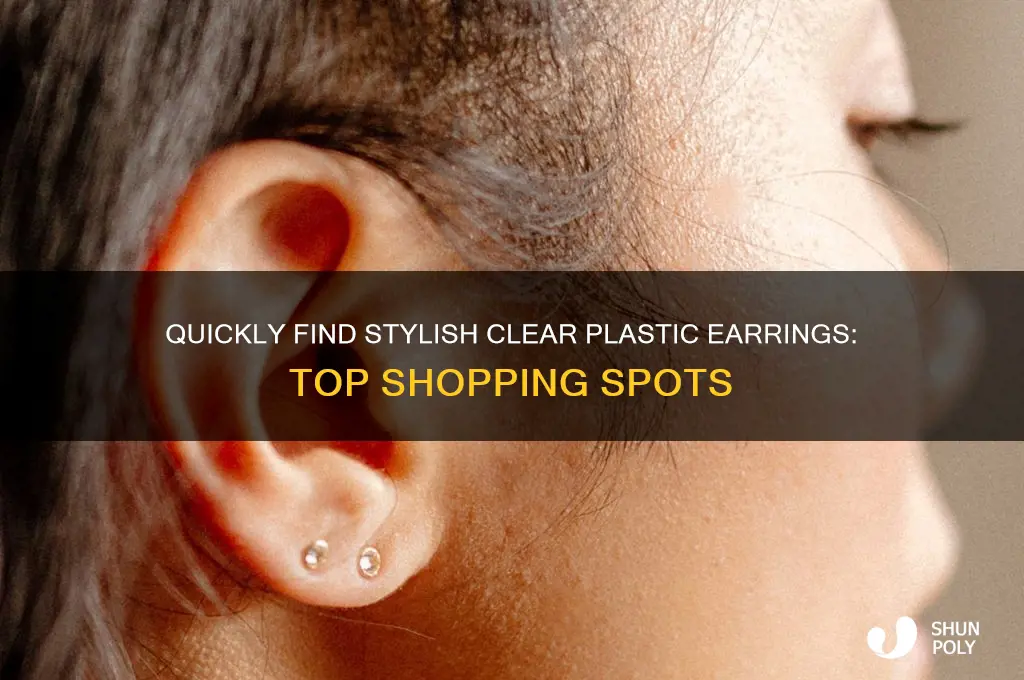 where to get plastic clear earrings fadt