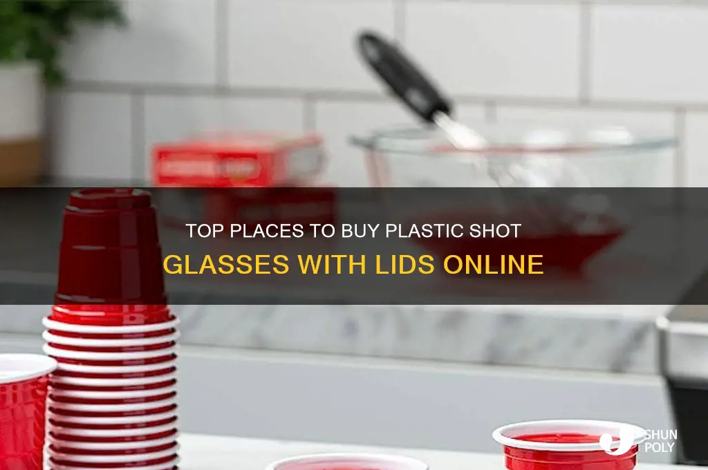 where to get plastic shot glasses with lids