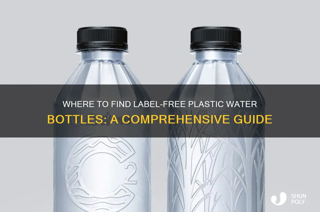 where to get plastic water bottles without labels