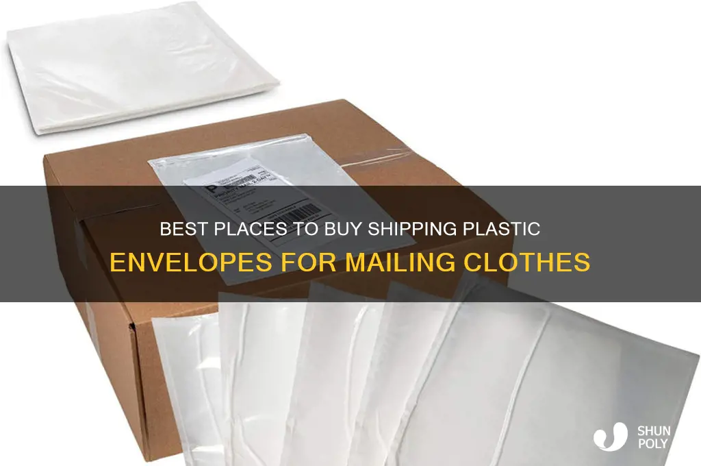 where to get shipping plastic envelope for mailing clothes