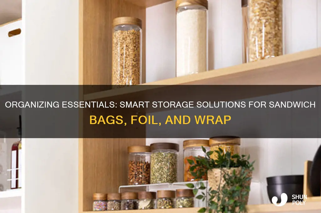 where to store sandwich bags foil and plastic wrap