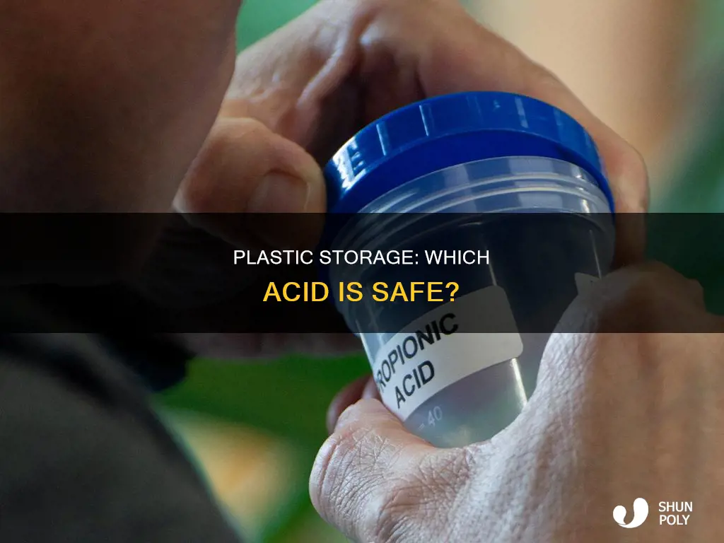 which acid is stored in plastic container