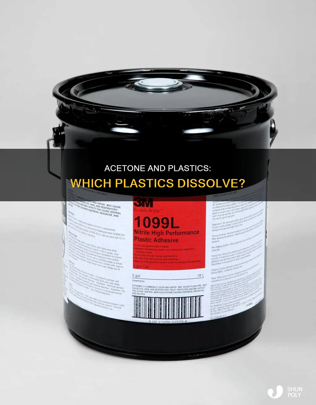 which plastics are affected by acetone