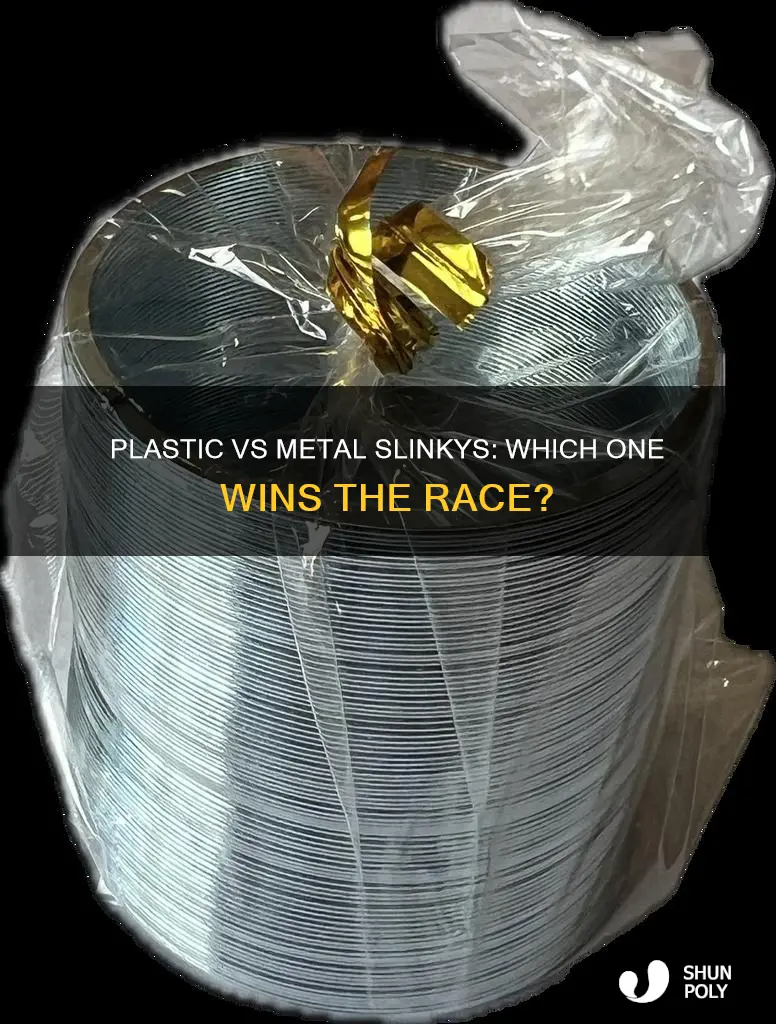 which slinky is faster plastic or metal