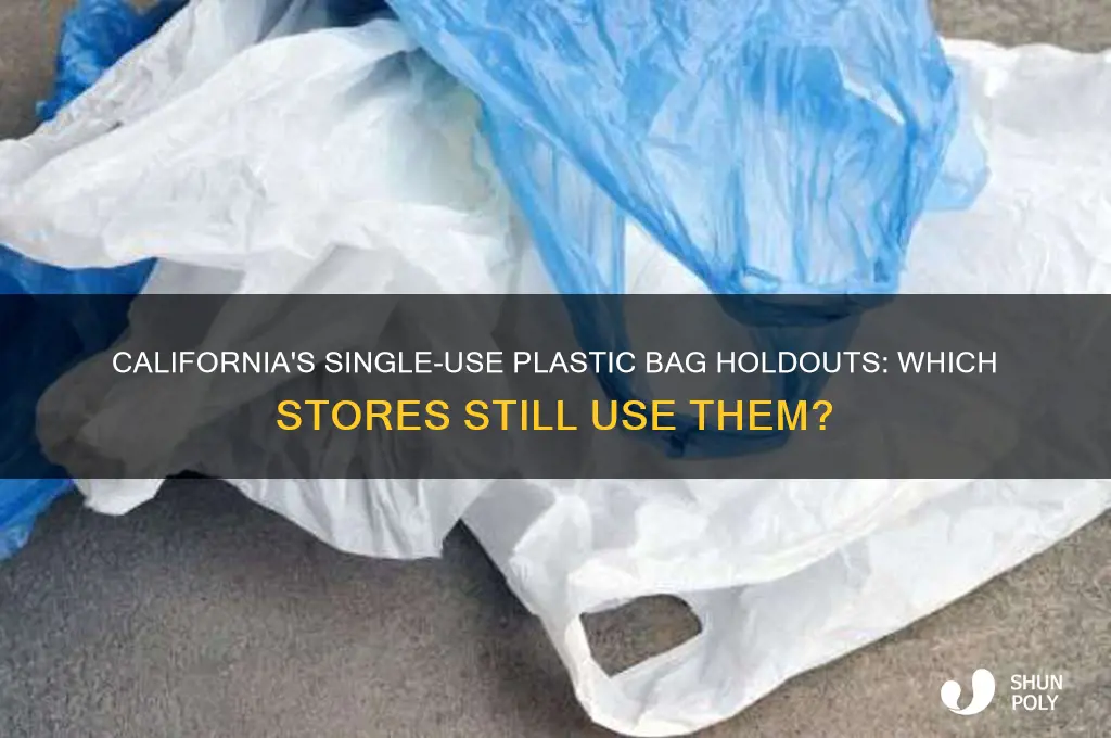which stores in ca still use single use plastic bags