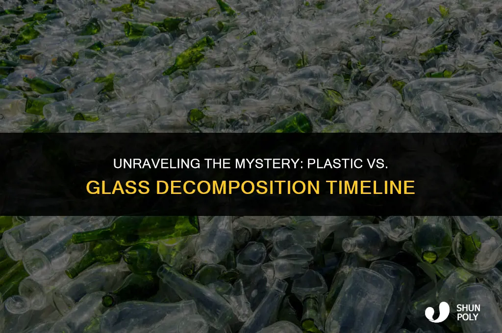 which takes longer to decompose plastic or glass