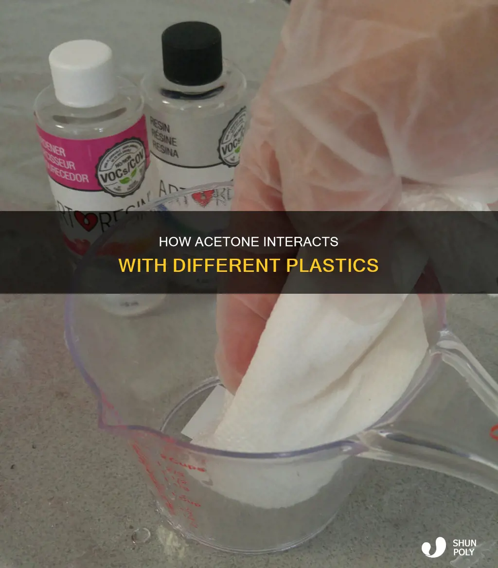 which type of plastic reacts with acetone