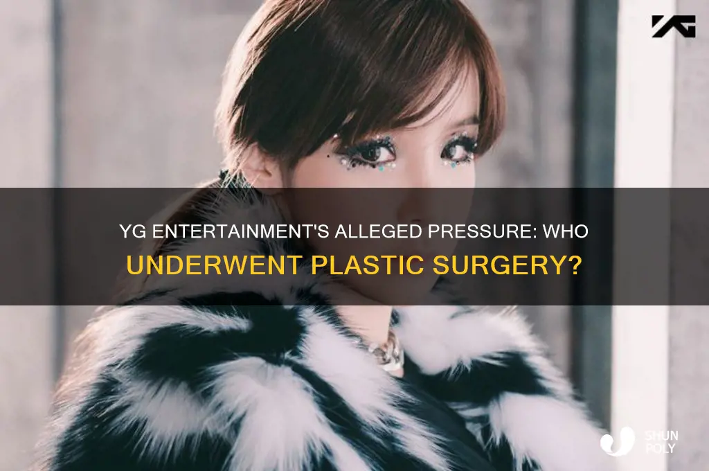 who did yg push to get plastic surgery