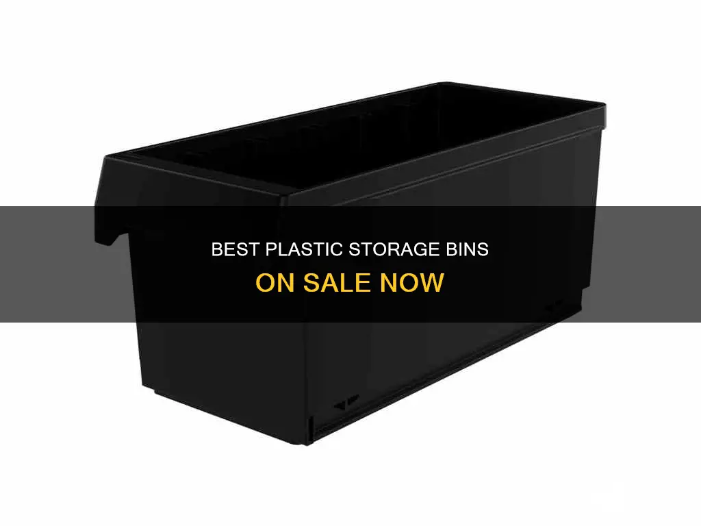 who has plastic storage bins on sale