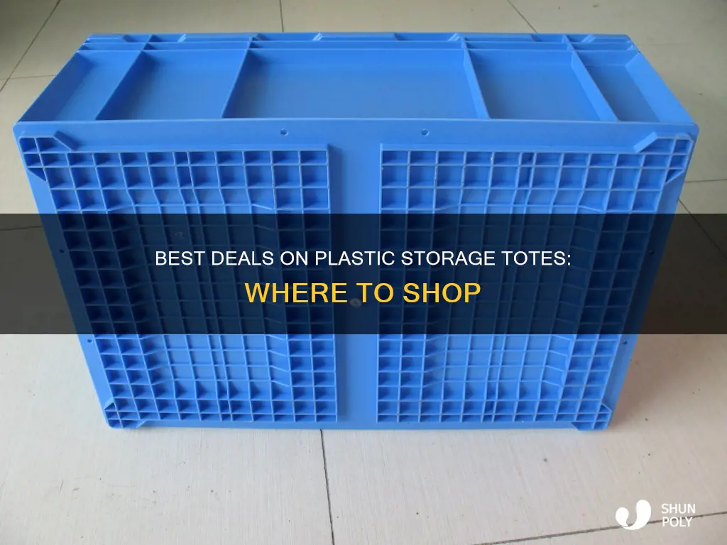 who has plastic storage totes on sale