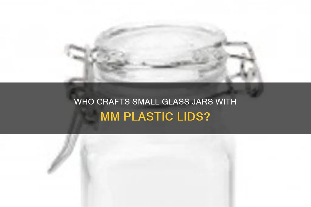who makes small glass jars with mm on plastic lid