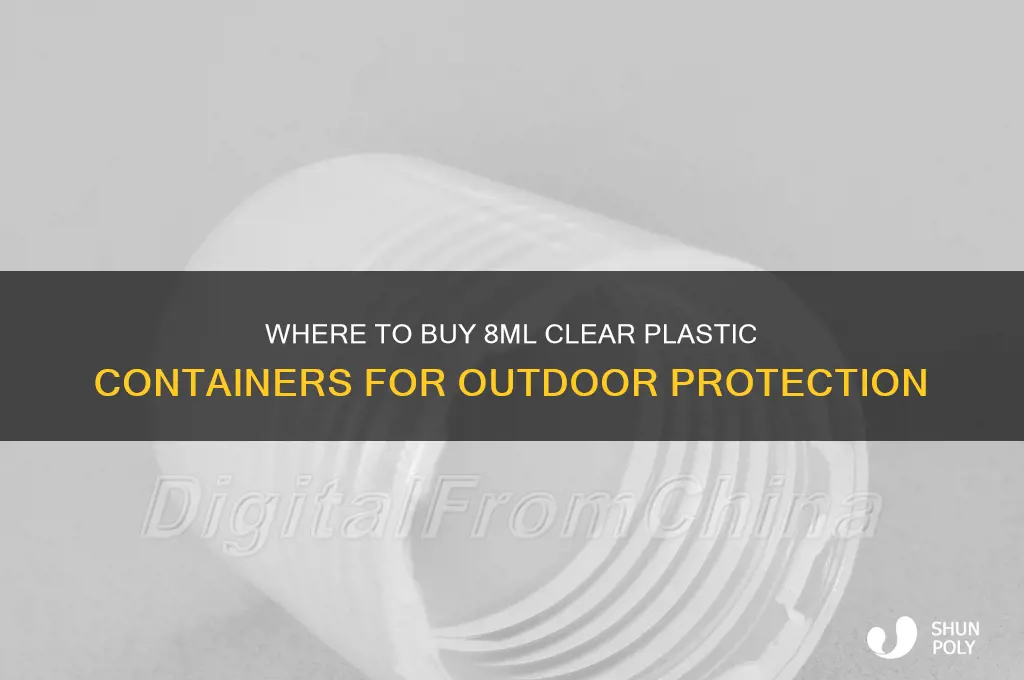 who sells 8 ml clear plastic for outside proofing