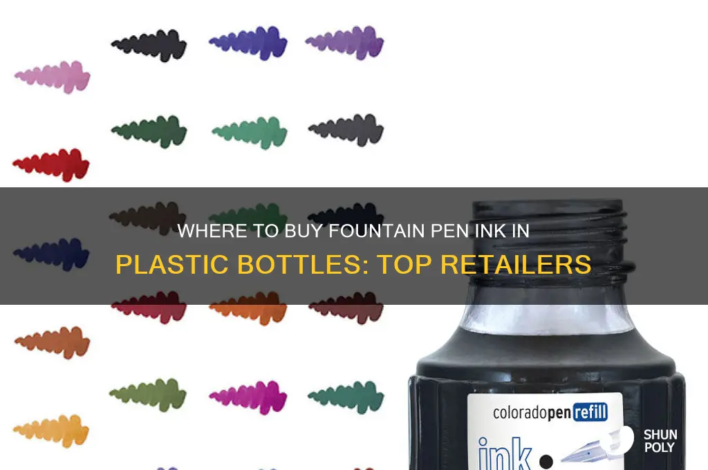who sells fountain pen ink in plastic bottles