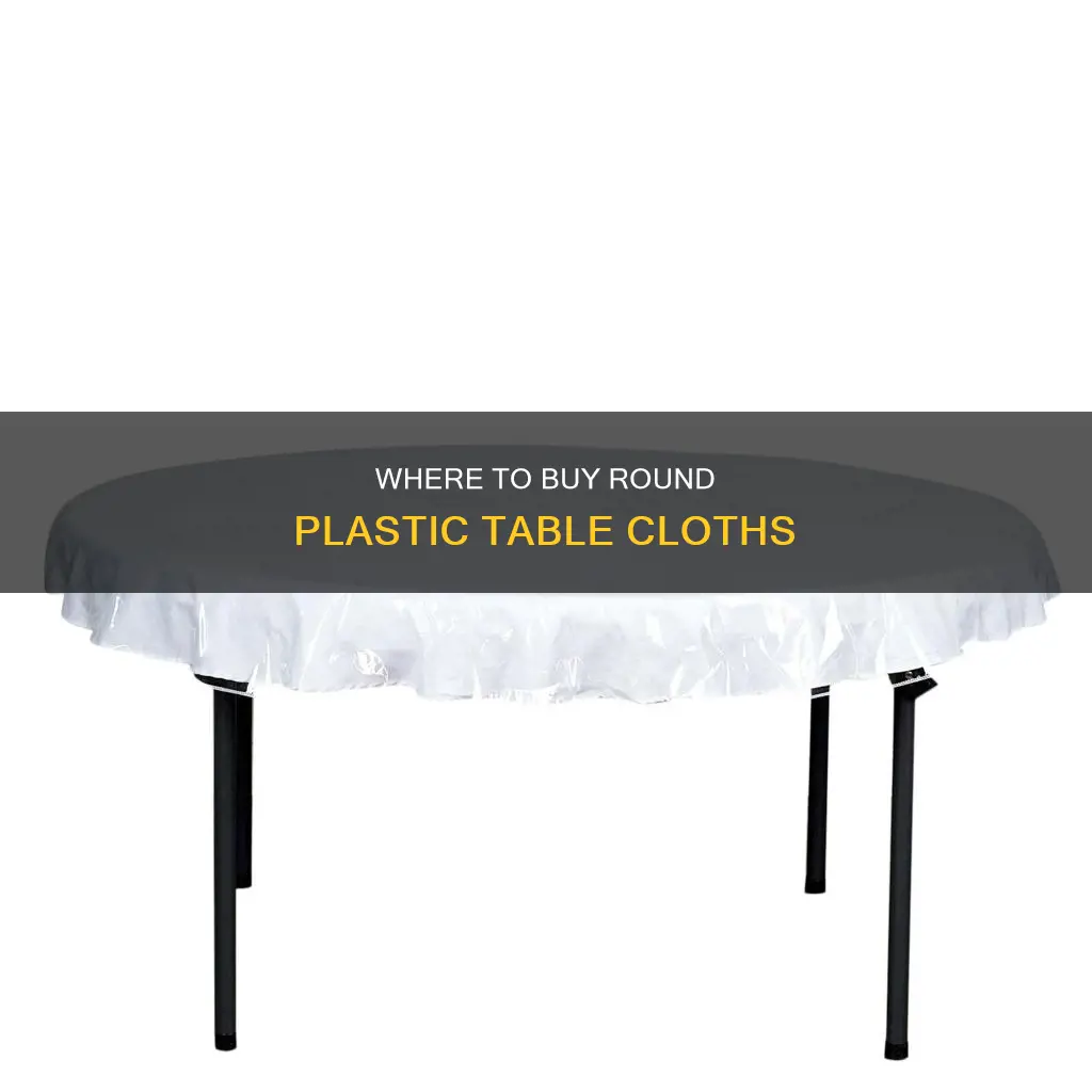 who sells round plastic fitted table cloths