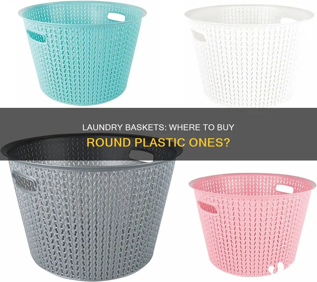 who sells round plastic laundry baskets