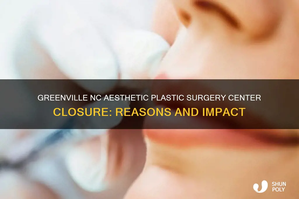 why did greenville nc aesthetic plastic surgery center close