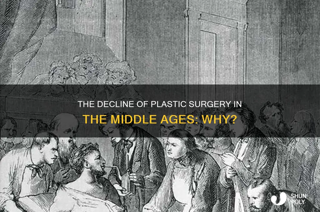 why did plastic surgery decline in the middle ages