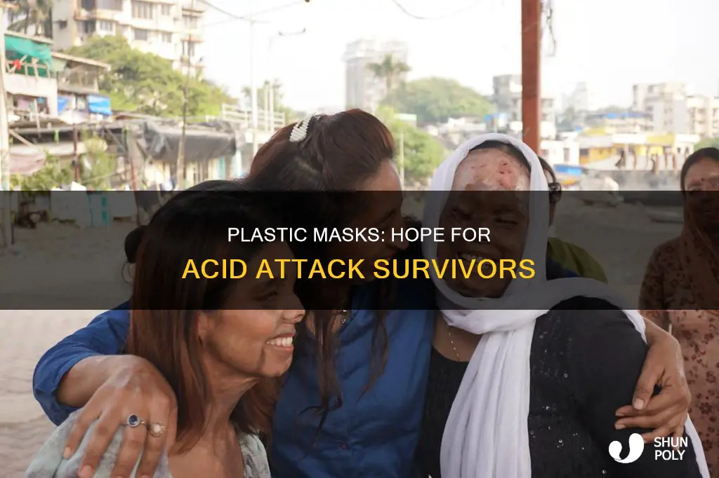 why do acid victims weaer plastic masks