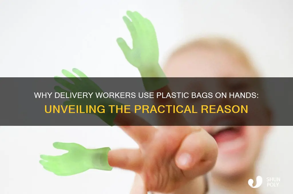 why do delivery people have plastic bags on hands