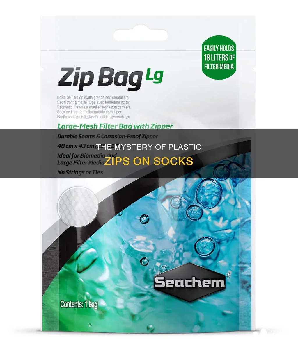 why do socks have plastic zip