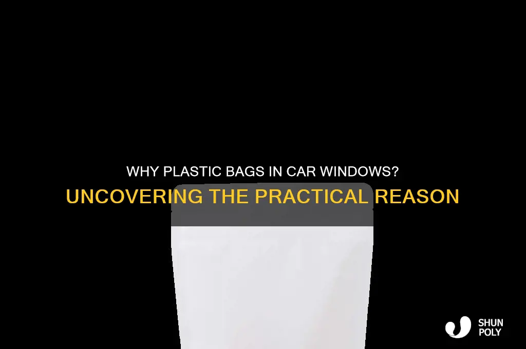 why do they put plastic bags in car windows