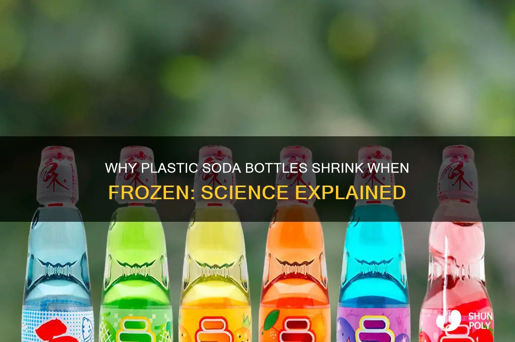 why does a plastic soda bottle shrink when frozen