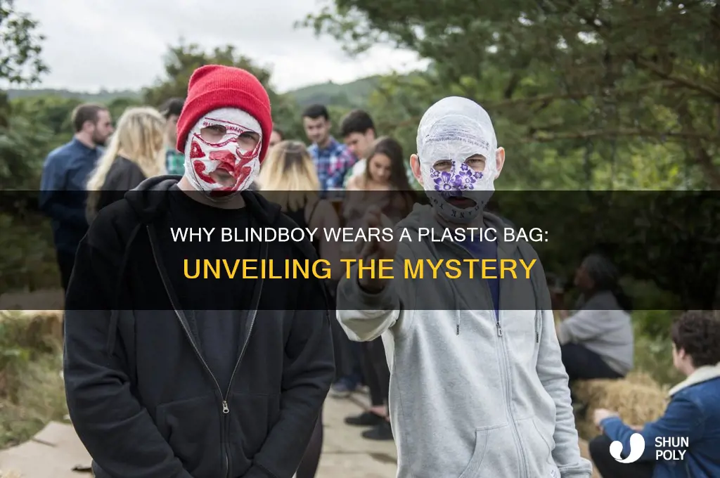 why does blindboy wear a plastic bag