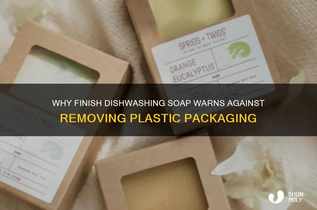 why does finish dishwashing soap say to not remove plastic
