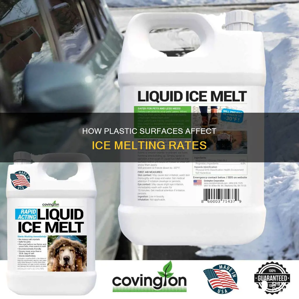 why does ice melt slower on plastic