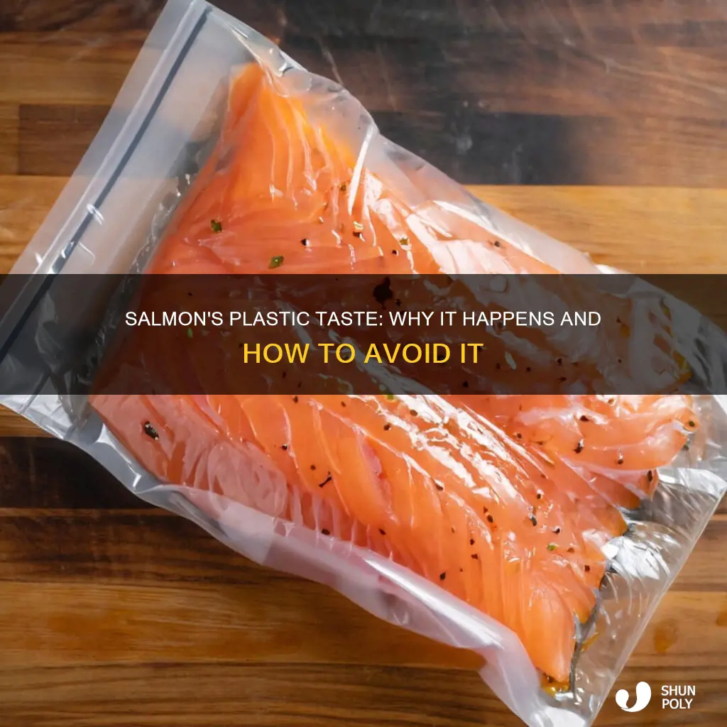 why does my salmon taste like plastic