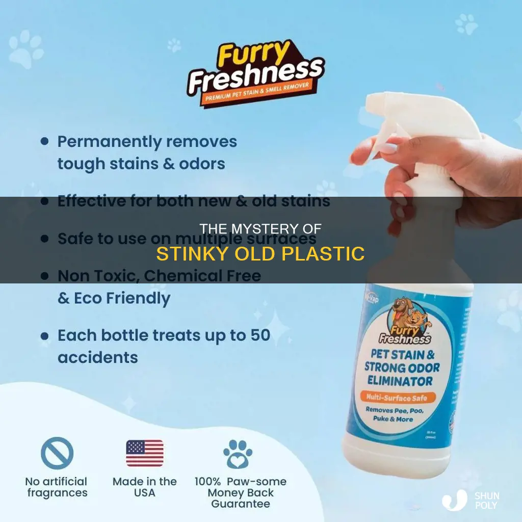 why does old plastic smell like bo