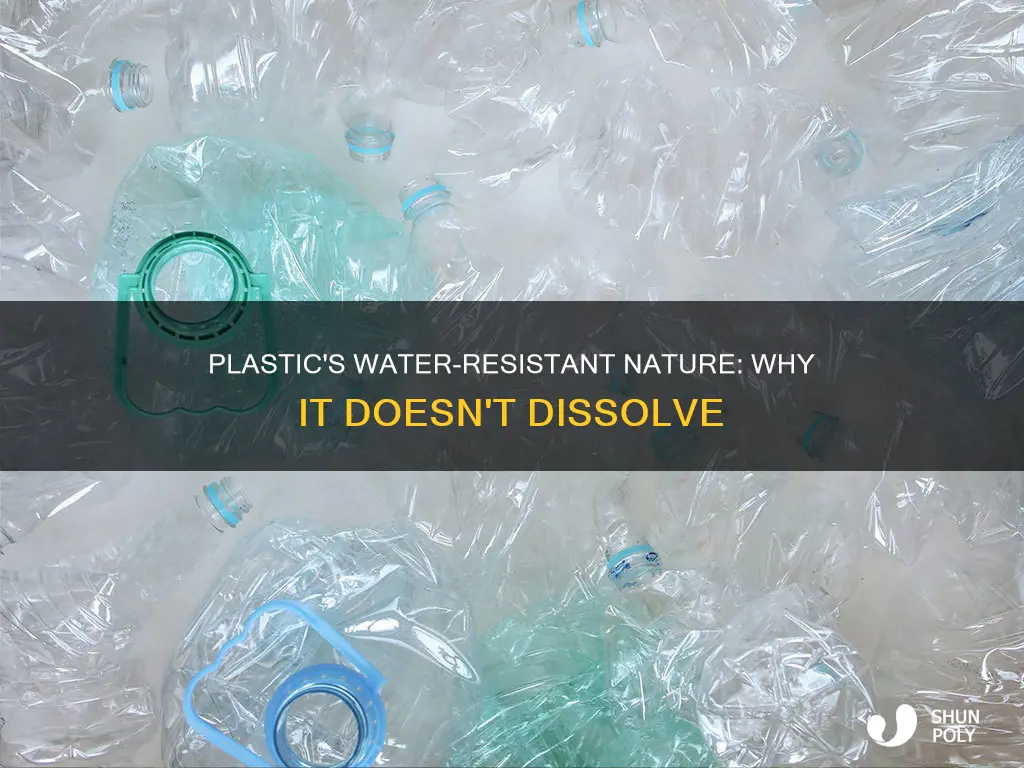 why does plastic not dissolve in water