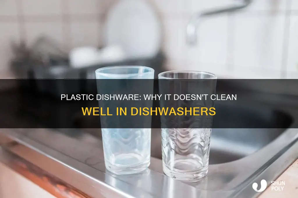 why does plastic not rinse in dishwasher