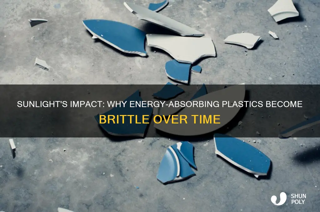 why does plastic that absorbs energy from sunlight get brittle