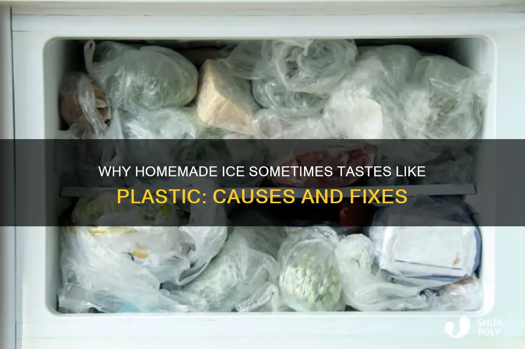 why home made ice has plastic taste to it