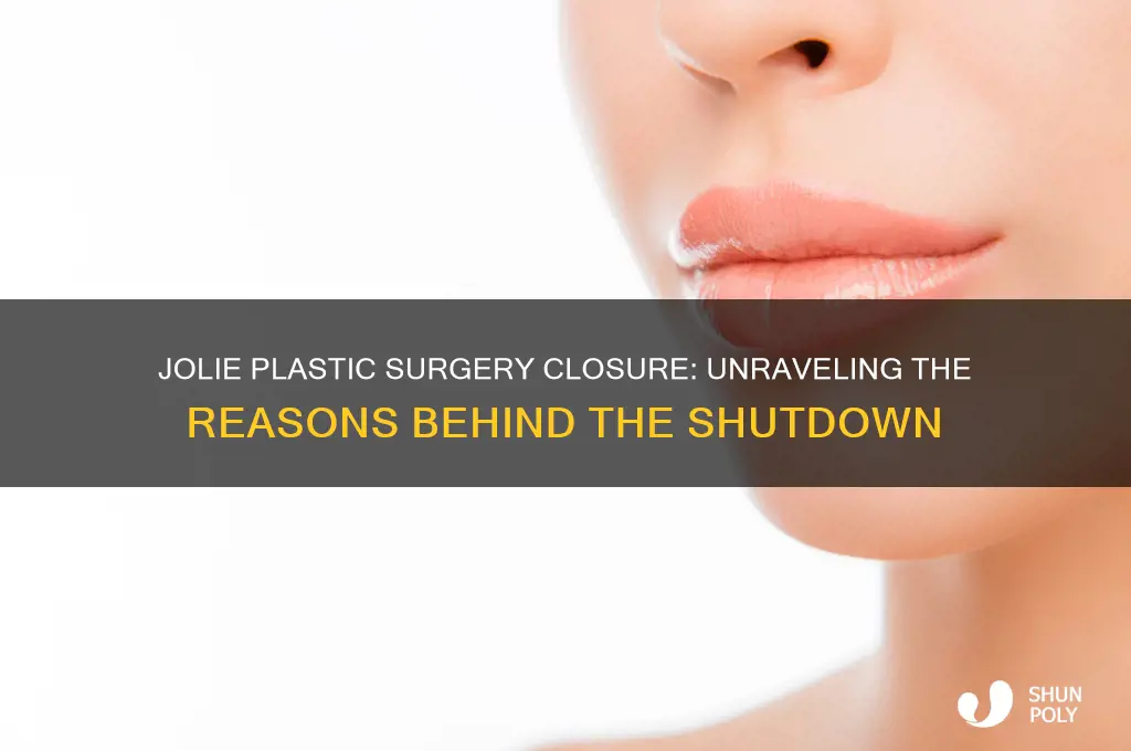 why is jolie plastic surgery closed