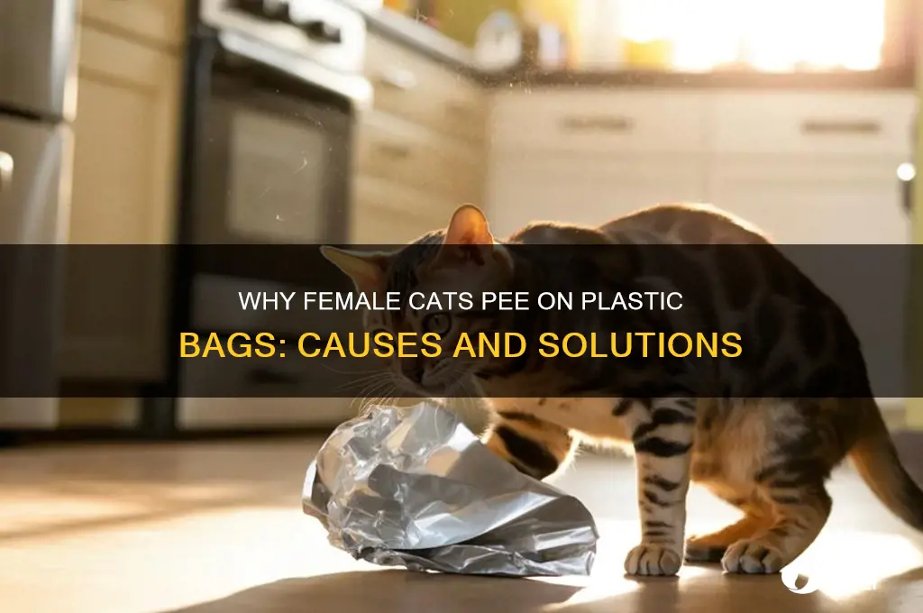 why is my female cat peeing on plastic bags